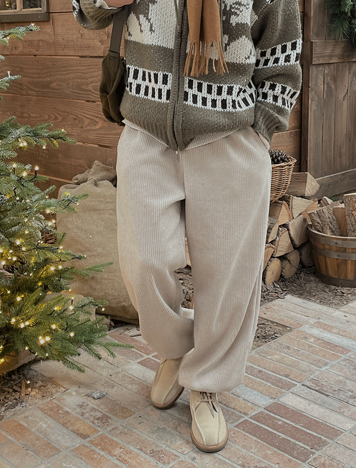 Wide Cozy Two-Way String Knit Pants