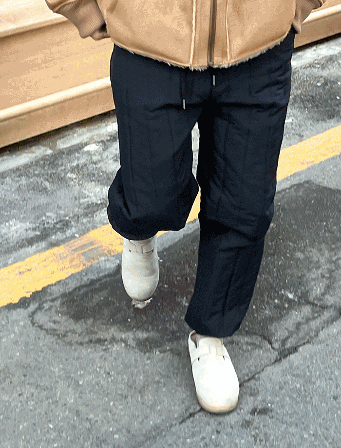 Semi-Wide Padding Jogger Pants
