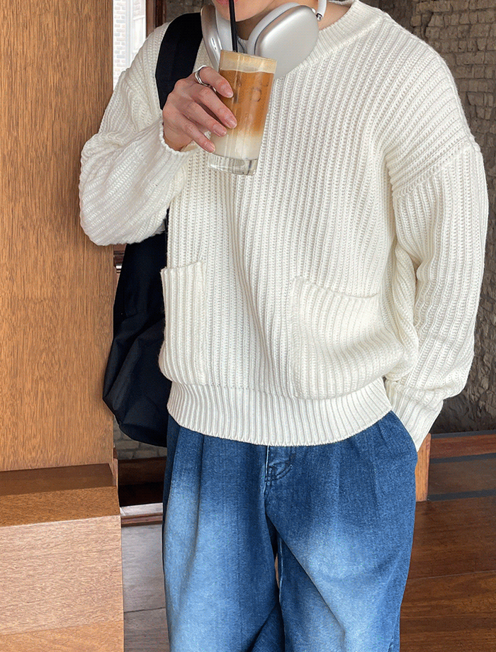 Oversized High Tension Two-Pocket Knit