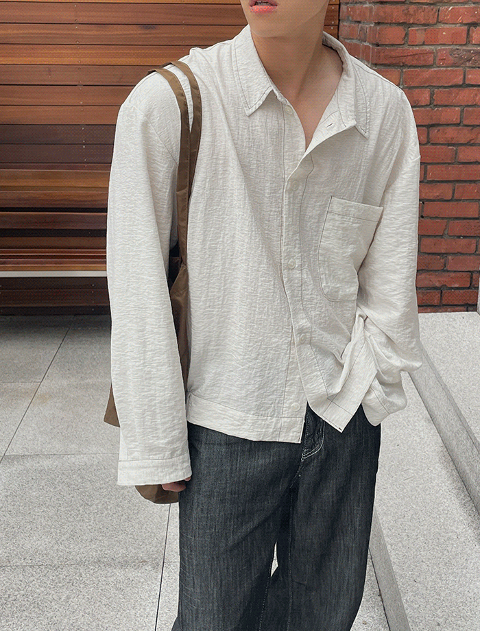 Semi-Over Summer Linen Shirts Jacket