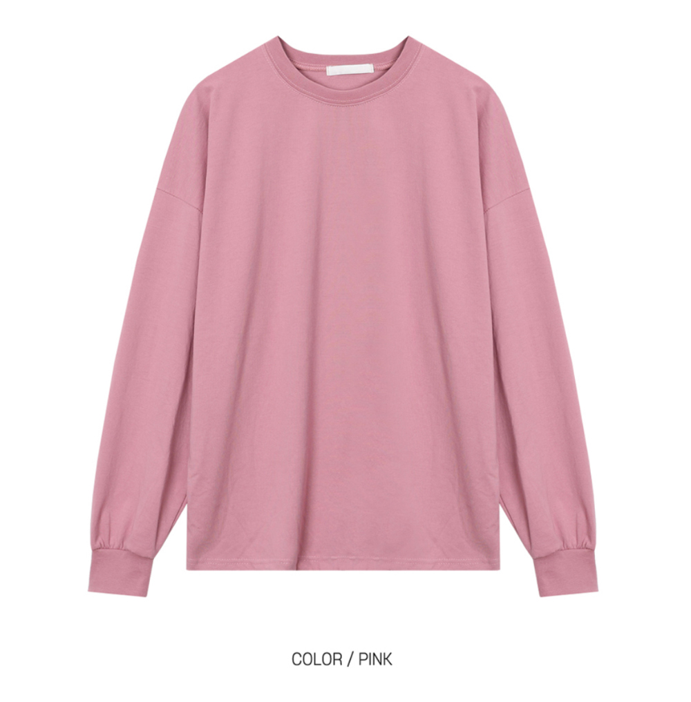 긴팔 티셔츠 핑크 색상 이미지-S1L34