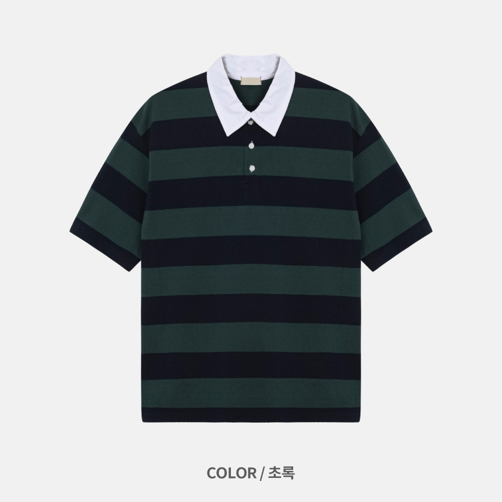 반팔 티셔츠 다크그린 색상 이미지-S1L35